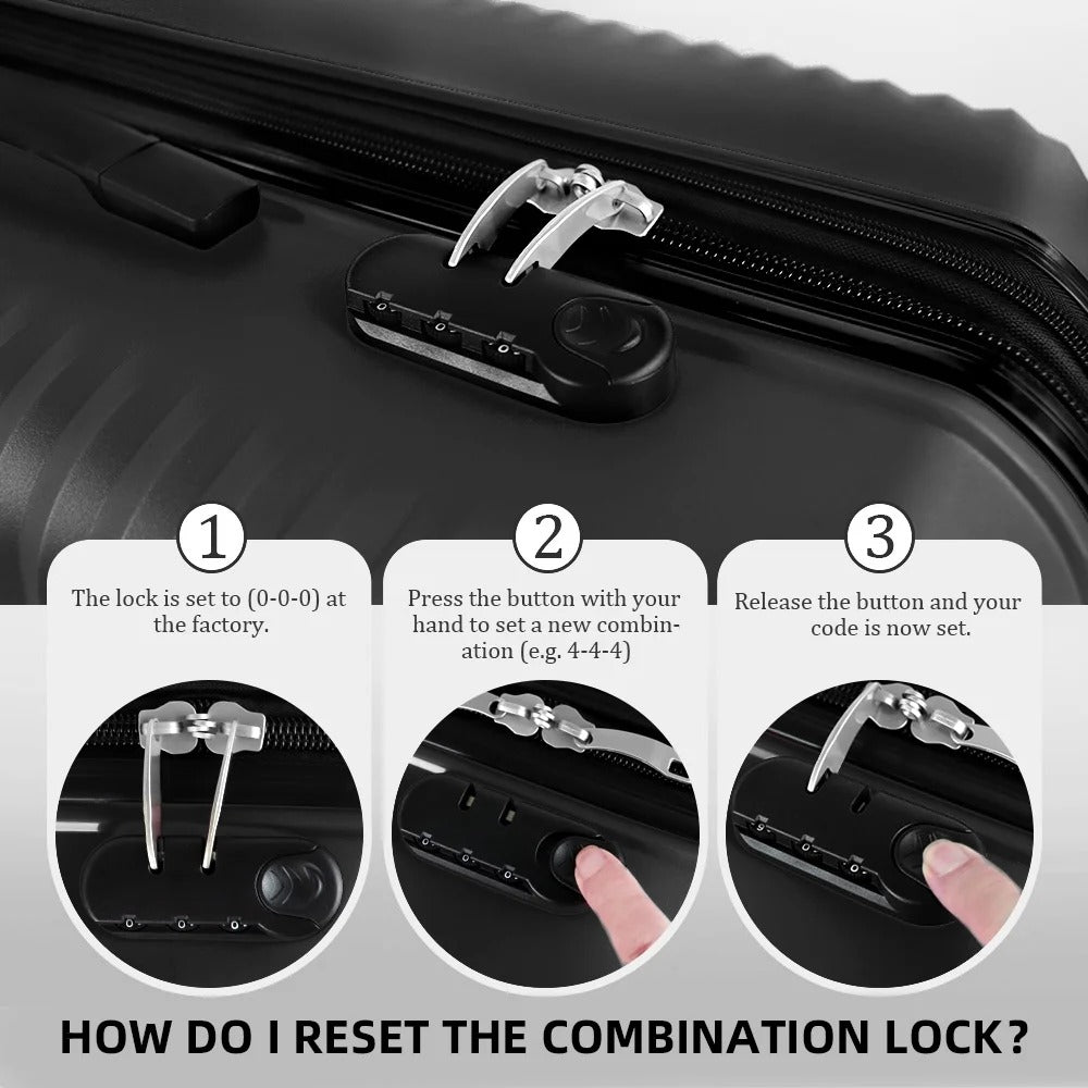 NEW YORK XPRESS Luggage Sets 3 Piece Hard side Expandable Luggage Sets with Spinner Wheels,Lightweight Hard Shell Travel Suitcase for Going Abroad,Family Trips (20/24/28in)