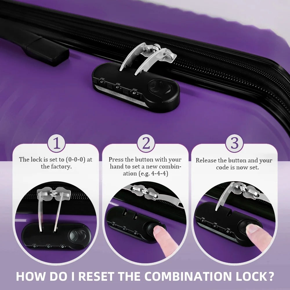 NEW YORK XPRESS Luggage Sets 3 Piece Hard side Expandable Luggage Sets with Spinner Wheels,Lightweight Hard Shell Travel Suitcase for Going Abroad,Family Trips (20/24/28in)