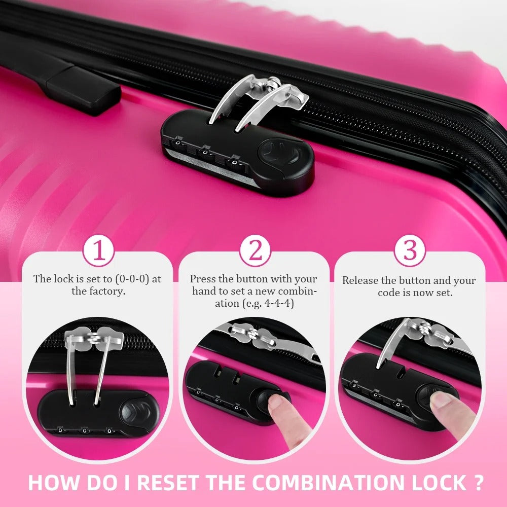 NEW YORK XPRESS Luggage Sets 3 Piece Hard side Expandable Luggage Sets with Spinner Wheels,Lightweight Hard Shell Travel Suitcase for Going Abroad,Family Trips (20/24/28in)