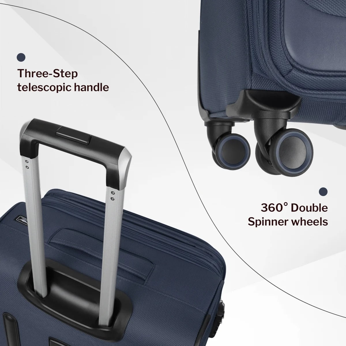 NEW YORK XPRESS 3PCS Soft side Luggage Sets Expandable Luggage with TSA Lock, Lightweight Spinning Wheels Suitcase Set(20/26/30) Trolley Bags for Travel, Going Abroad, Family Trips