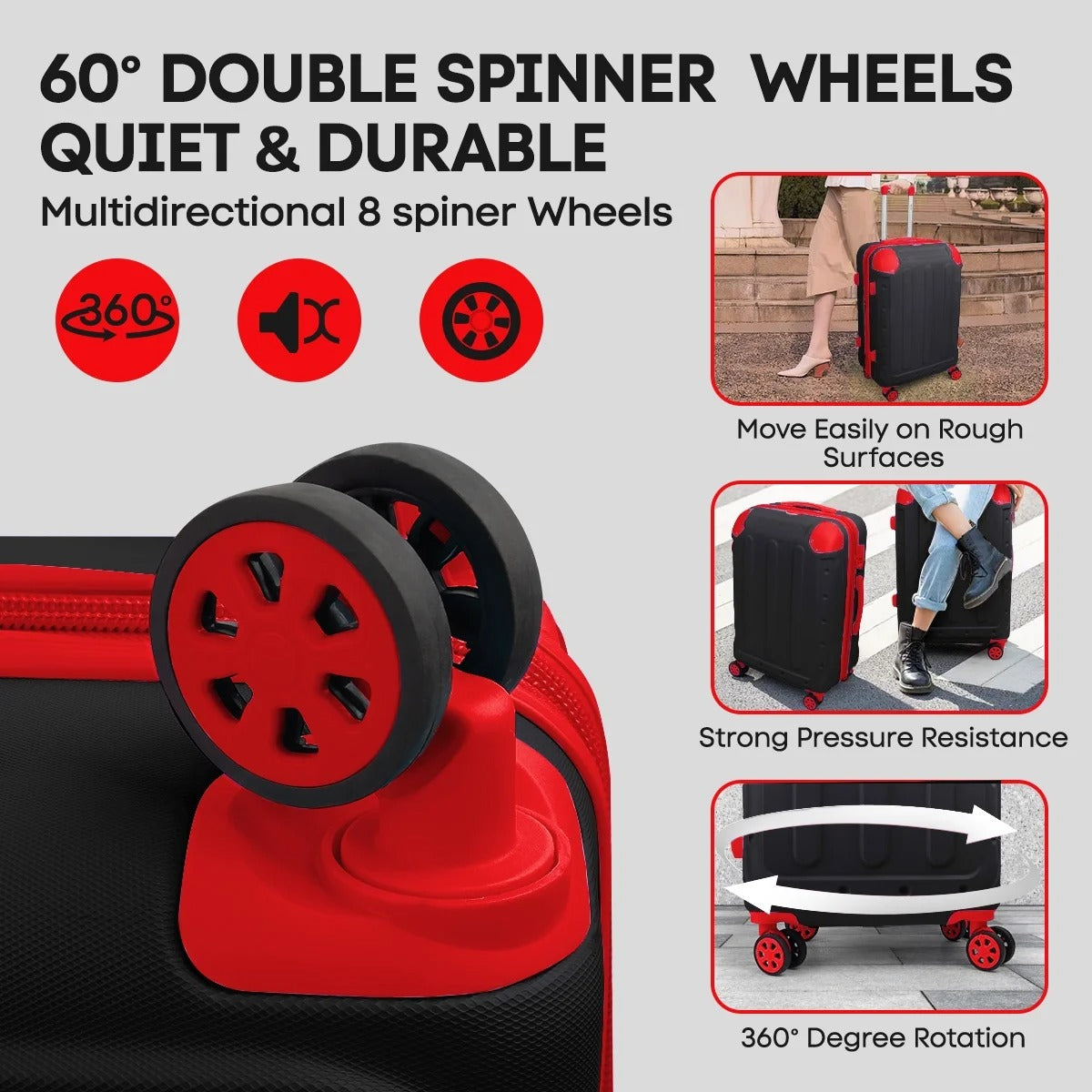 NEW YORK XPRESS 3PCS Luggage Set (20"/24"/28") Hardshell Expandable Suitcase with 4 Double Spinner Wheels, Lightweight Hardside ABS Luggage, Travel Suitcase Set for Women & Men