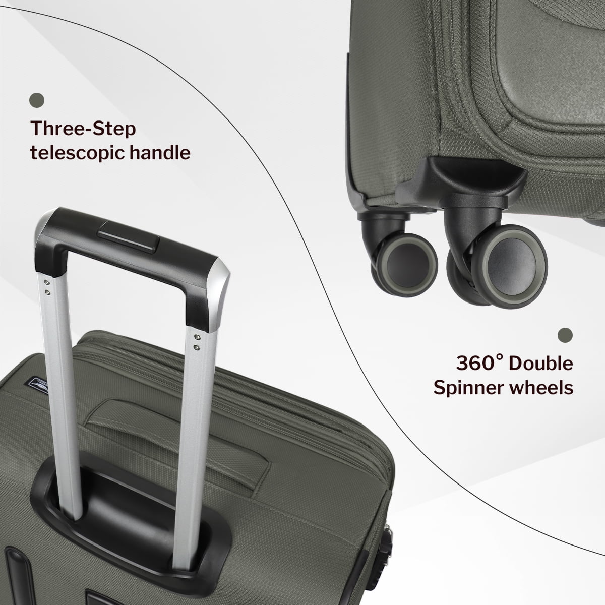 NEW YORK XPRESS 3PCS Soft side Luggage Sets Expandable Luggage with TSA Lock, Lightweight Spinning Wheels Suitcase Set(20/26/30) Trolley Bags for Travel, Going Abroad, Family Trips