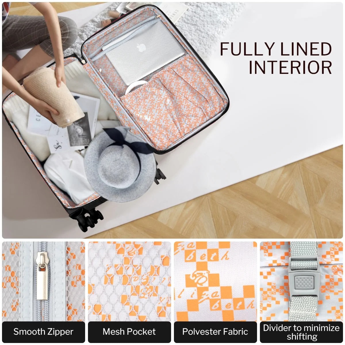 NEW YORK XPRESS 3PCS Soft side Luggage Sets Expandable Luggage with TSA Lock, Lightweight Spinning Wheels Suitcase Set(20/26/30) Trolley Bags for Travel, Going Abroad, Family Trips