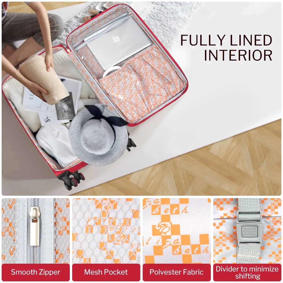 NEW YORK XPRESS 3PCS Soft side Luggage Sets Expandable Luggage with TSA Lock, Lightweight Spinning Wheels Suitcase Set(20/26/30) Trolley Bags for Travel, Going Abroad, Family Trips