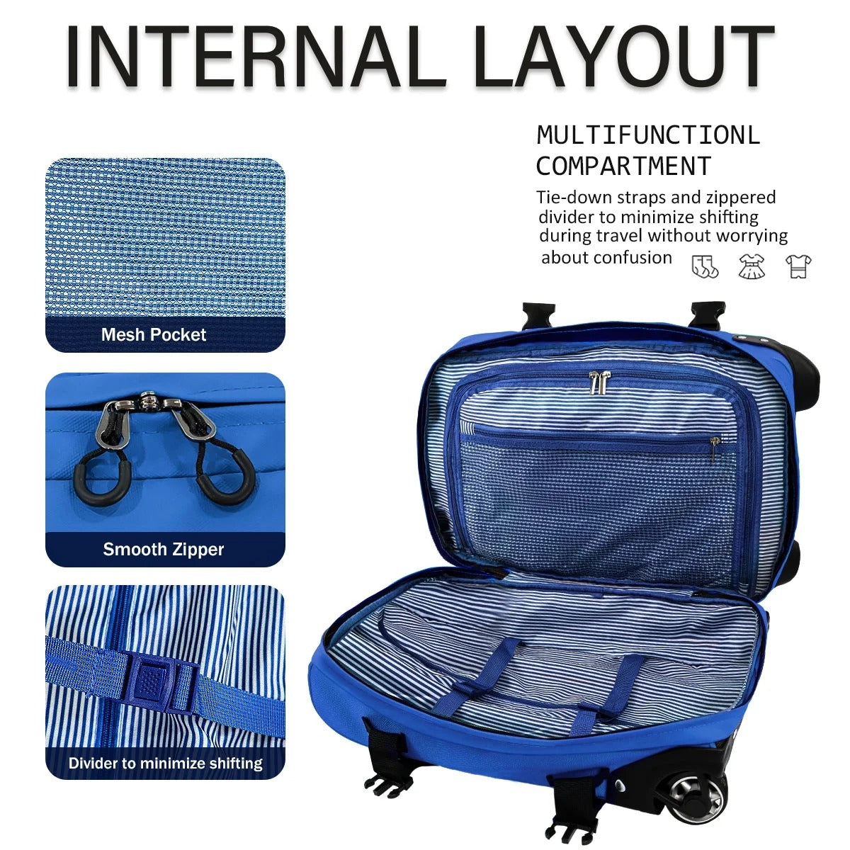 NEW YORK XPRESS 3PCS Soft side Roller Luggage Set, Waterproof Rolling Suitcase, Wheeled Travel Duffel Luggage for All Trip & Adventure,20in+26in+30in