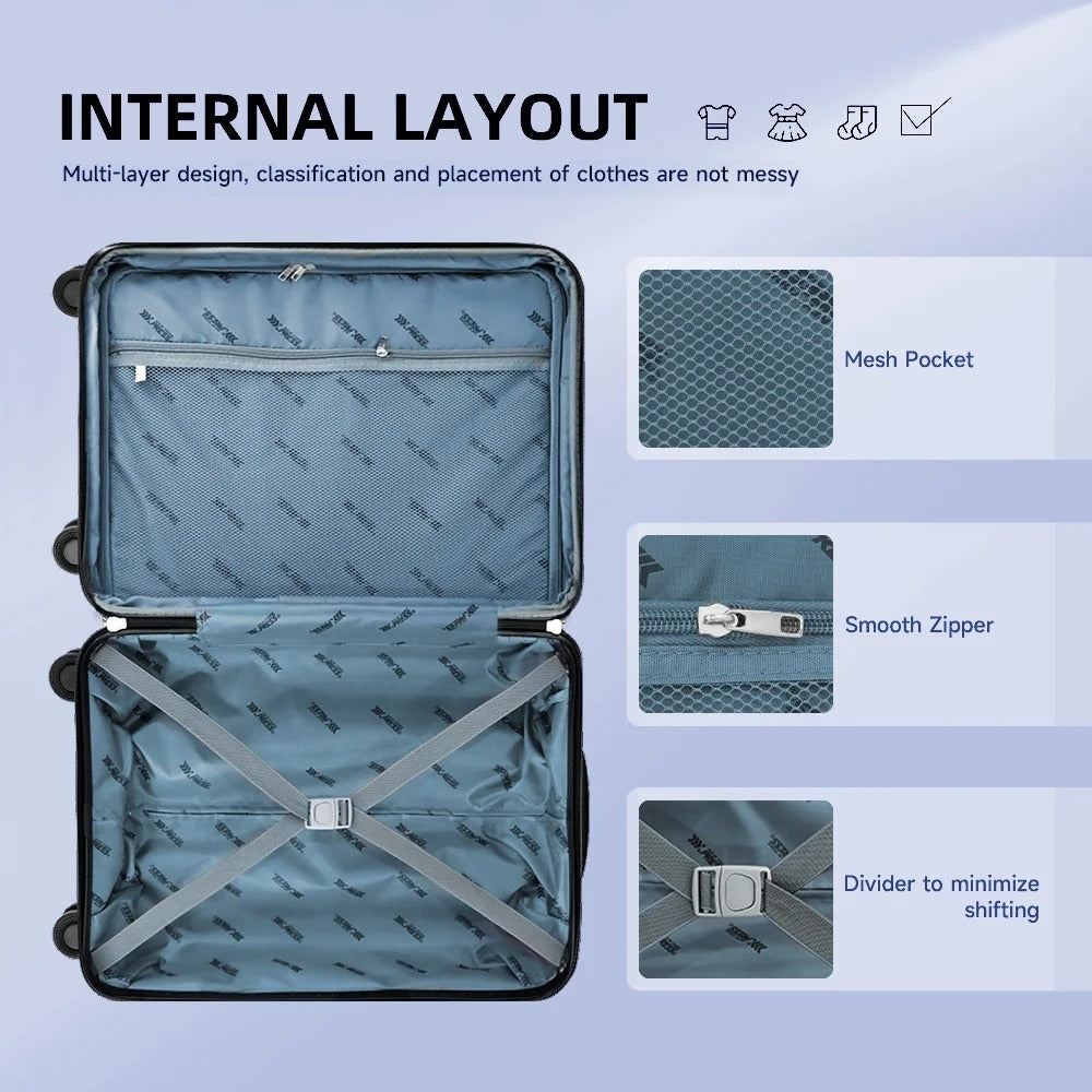 NEW YORK XPRESS Luggage Sets 3 Piece Hard side Expandable Luggage Sets with Spinner Wheels,Lightweight Hard Shell Travel Suitcase for Going Abroad,Family Trips (20/24/28in)