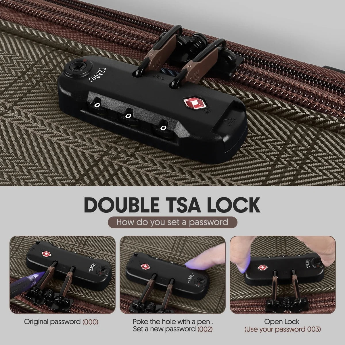 NEW YORK XPRESS 3 Piece Luggage Sets, Lightweight Expandable Soft side Luggage with Spinner Wheels, Large Travel Suitcase w/TSA Lock,20"Carry on Luggage,26"Checked Luggage and 30"Checked Luggage