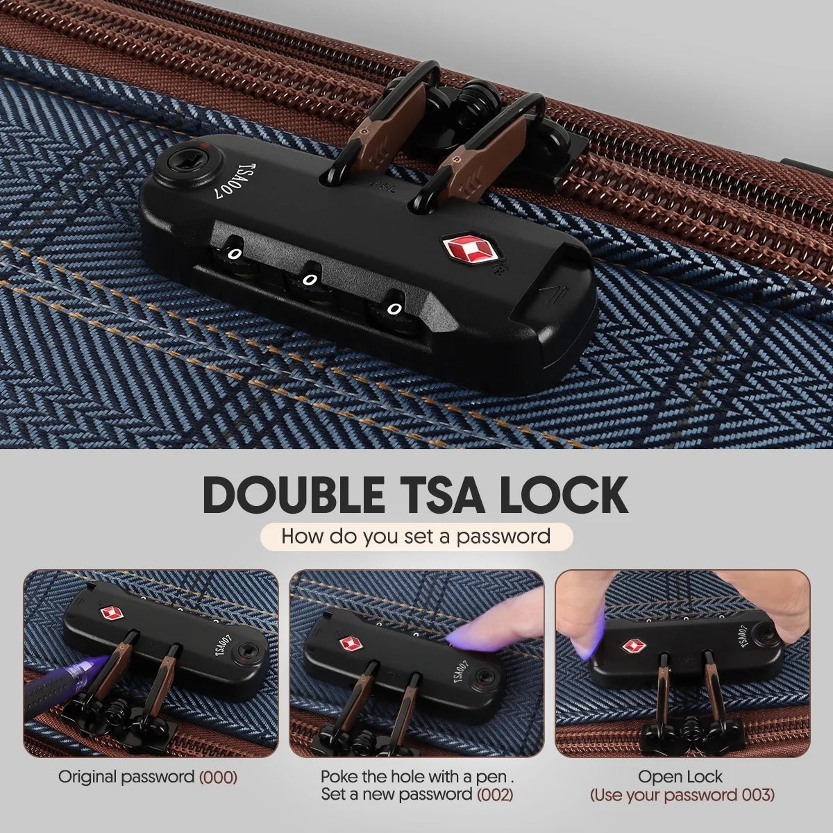 NEW YORK XPRESS 3 Piece Luggage Sets, Lightweight Expandable Soft side Luggage with Spinner Wheels, Large Travel Suitcase w/TSA Lock,20"Carry on Luggage,26"Checked Luggage and 30"Checked Luggage