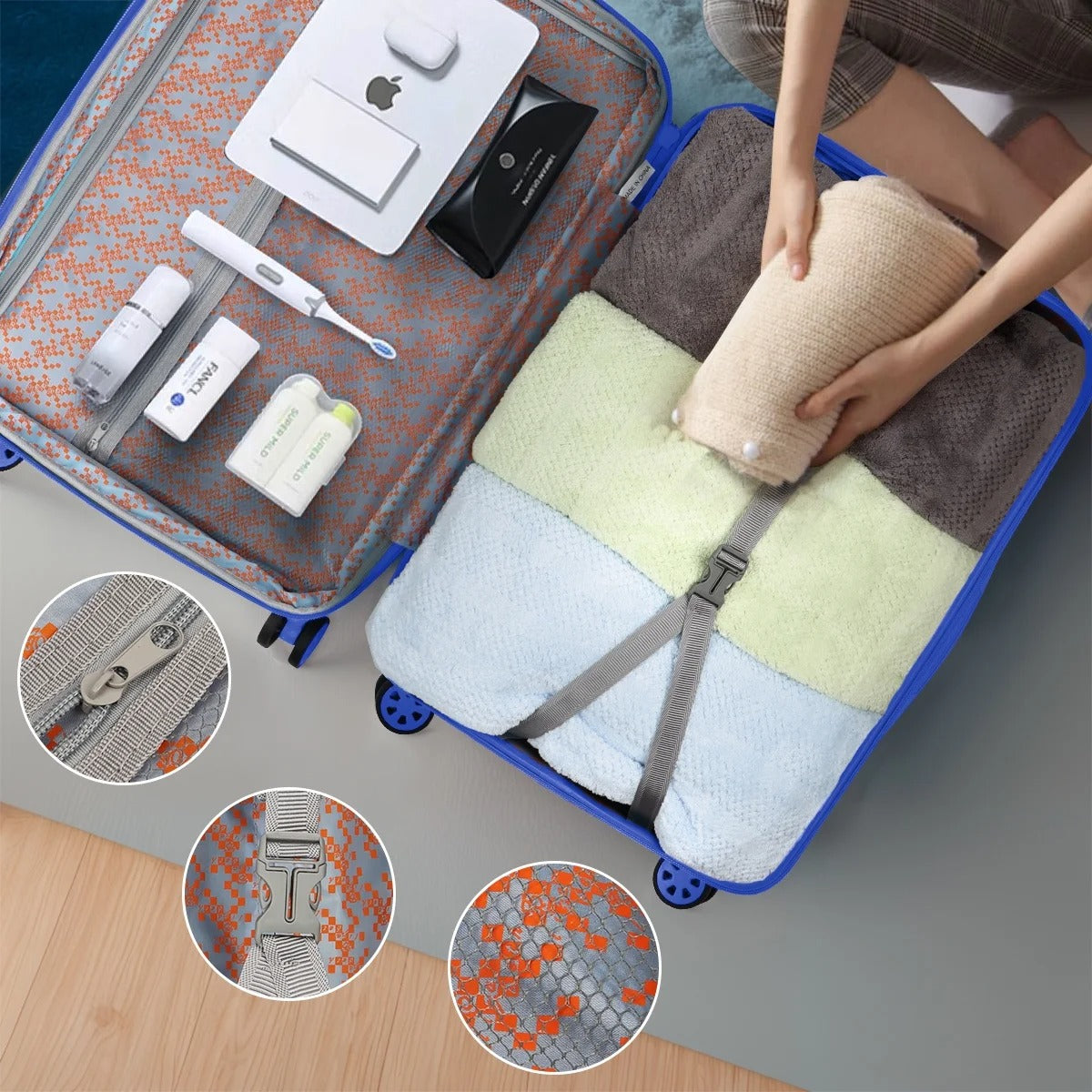 NEW YORK XPRESS 3PCS Luggage Set (20"/24"/28") Hardshell Expandable Suitcase with 4 Double Spinner Wheels, Lightweight Hardside ABS Luggage, Travel Suitcase Set for Women & Men