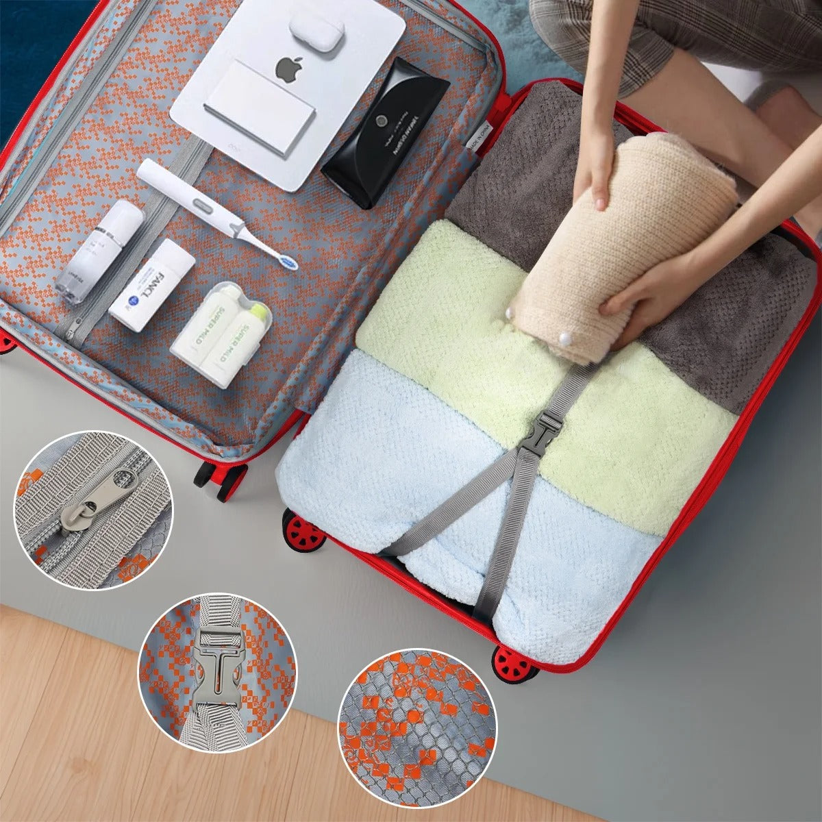 NEW YORK XPRESS 3PCS Luggage Set (20"/24"/28") Hardshell Expandable Suitcase with 4 Double Spinner Wheels, Lightweight Hardside ABS Luggage, Travel Suitcase Set for Women & Men