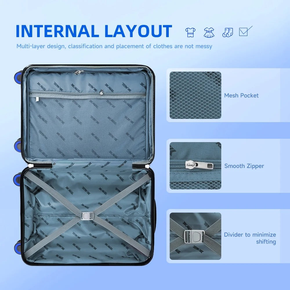 NEW YORK XPRESS Luggage Sets 3 Piece Hard side Expandable Luggage Sets with Spinner Wheels,Lightweight Hard Shell Travel Suitcase for Going Abroad,Family Trips (20/24/28in)