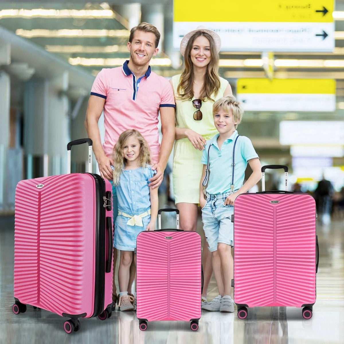 NEW YORK XPRESS Luggage Sets 3 Piece Hard side Expandable Luggage Sets with Spinner Wheels,Lightweight Hard Shell Travel Suitcase for Going Abroad,Family Trips (20/24/28in)