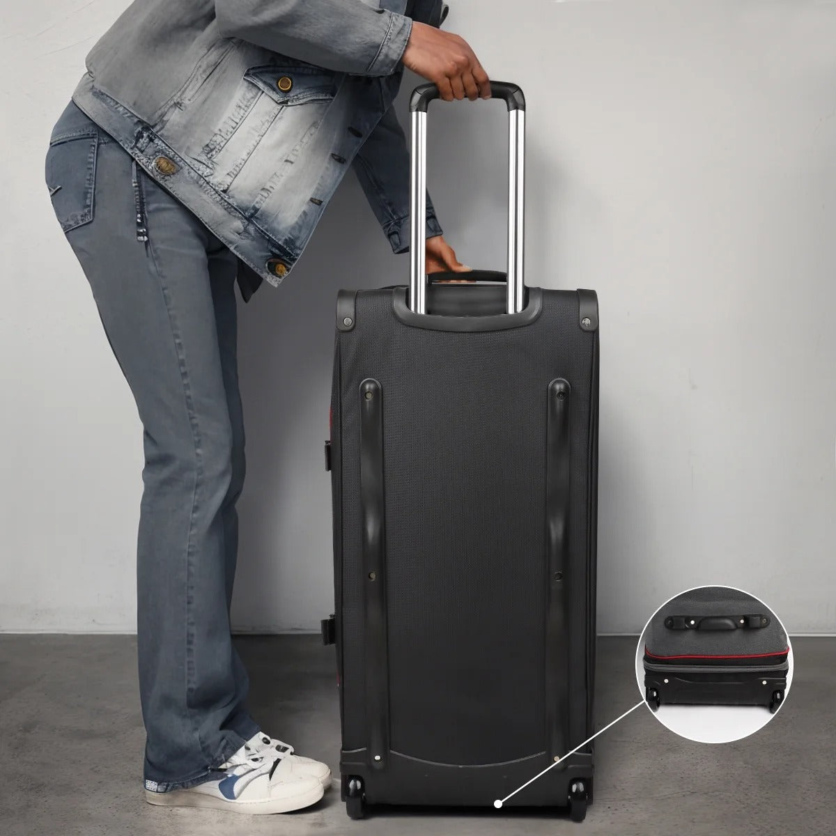 30" Wheeled Rolling Duffle Bag,Rolling Drop Bottom Duffel Bag with Multi- Pocket,Tear-Resistant Trolley Travel Bag,Luggage Duffel Bag for Men Women