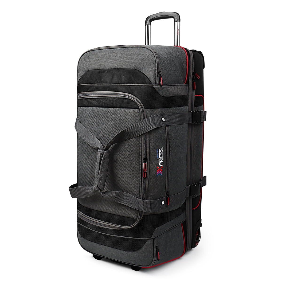 30" Wheeled Rolling Duffle Bag,Rolling Drop Bottom Duffel Bag with Multi- Pocket,Tear-Resistant Trolley Travel Bag,Luggage Duffel Bag for Men Women
