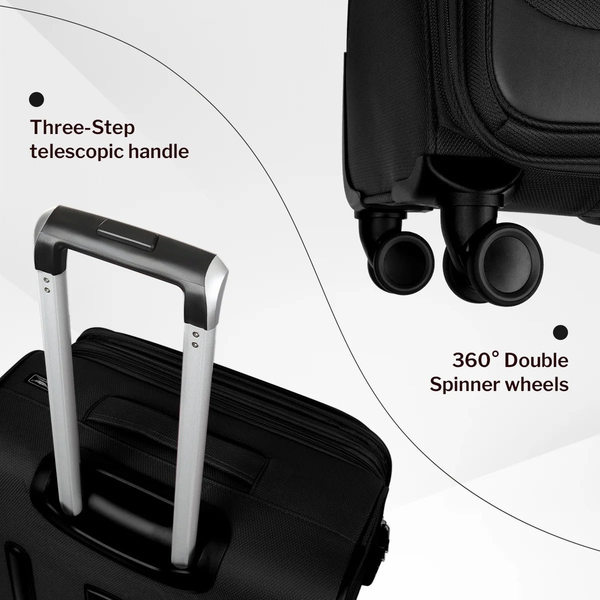 NEW YORK XPRESS 3PCS Soft side Luggage Sets Expandable Luggage with TSA Lock, Lightweight Spinning Wheels Suitcase Set(20/26/30) Trolley Bags for Travel, Going Abroad, Family Trips