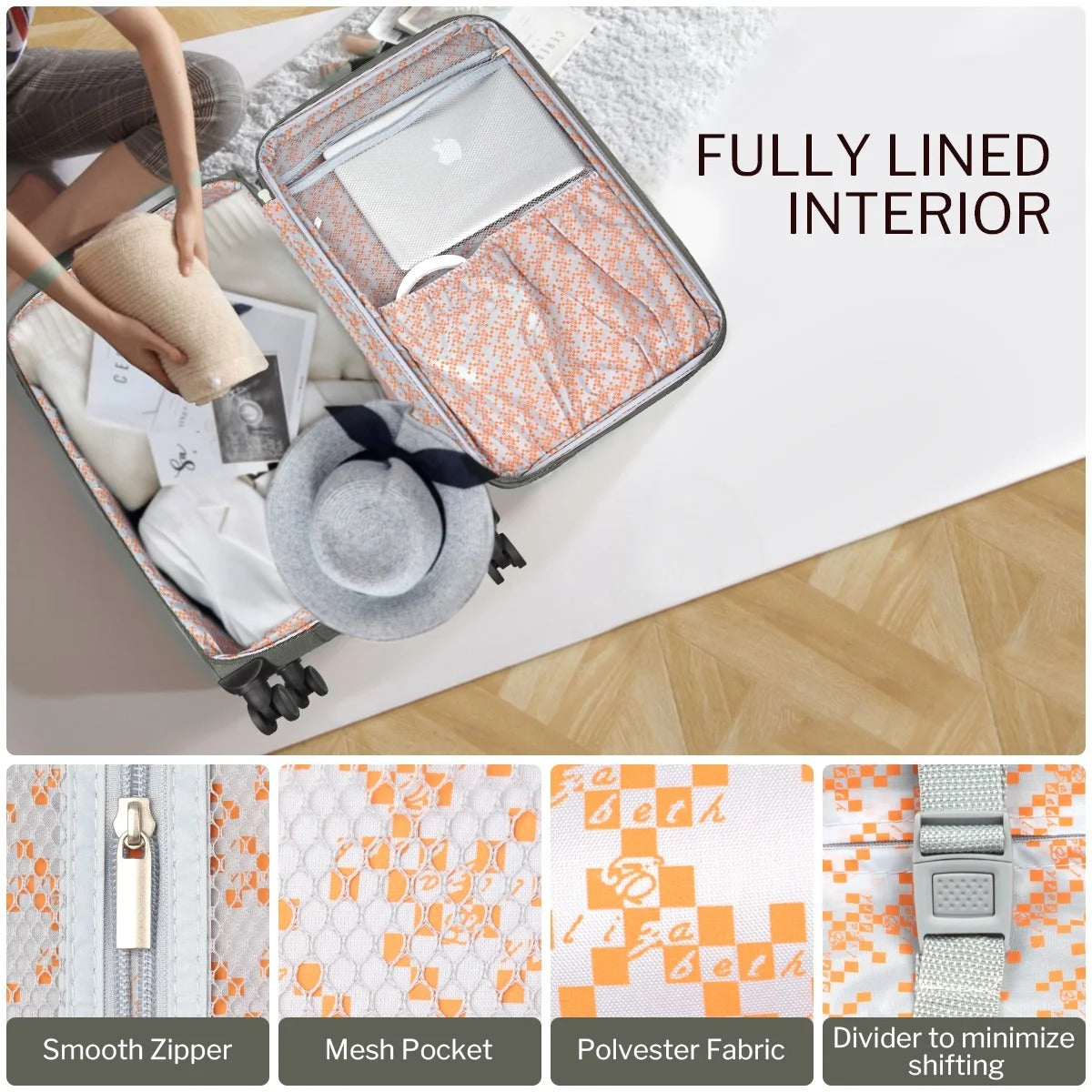 NEW YORK XPRESS 3PCS Soft side Luggage Sets Expandable Luggage with TSA Lock, Lightweight Spinning Wheels Suitcase Set(20/26/30) Trolley Bags for Travel, Going Abroad, Family Trips