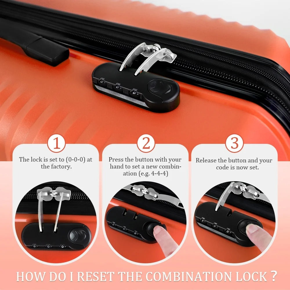 NEW YORK XPRESS Luggage Sets 3 Piece Hard side Expandable Luggage Sets with Spinner Wheels,Lightweight Hard Shell Travel Suitcase for Going Abroad,Family Trips (20/24/28in)