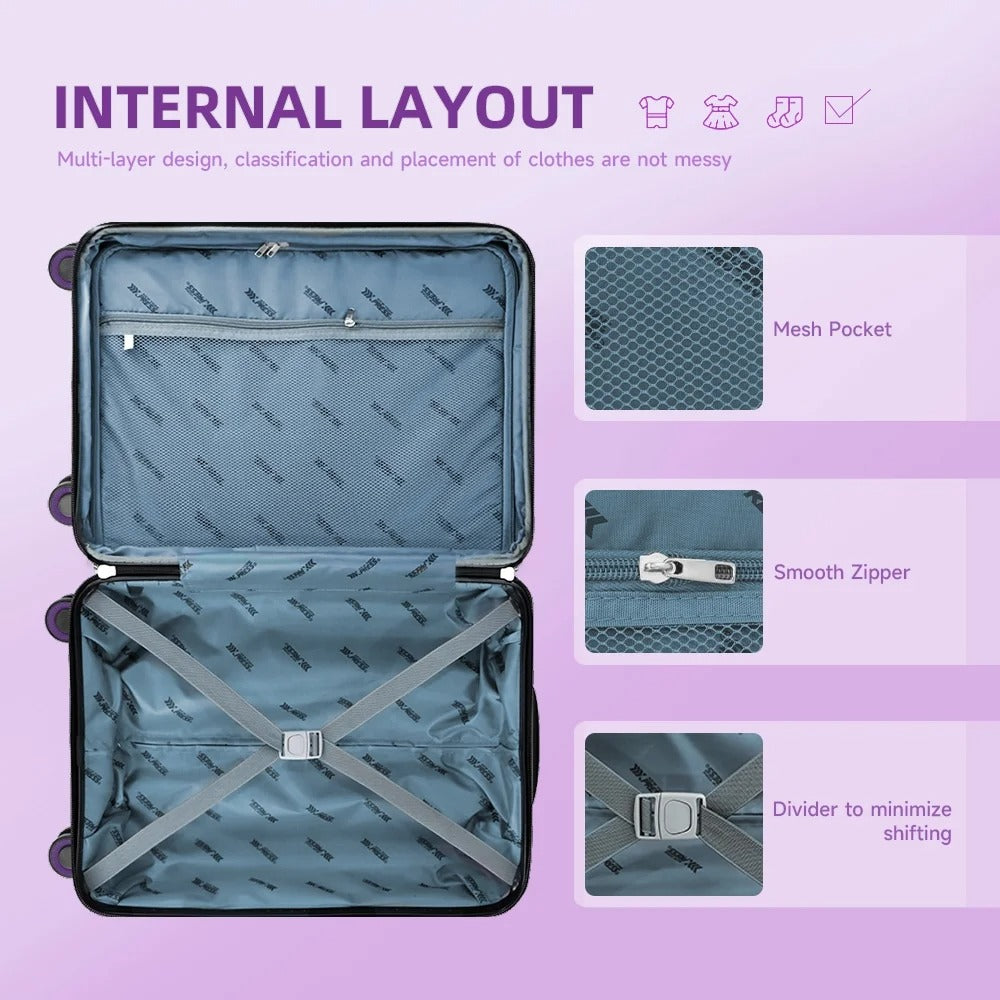 NEW YORK XPRESS Luggage Sets 3 Piece Hard side Expandable Luggage Sets with Spinner Wheels,Lightweight Hard Shell Travel Suitcase for Going Abroad,Family Trips (20/24/28in)