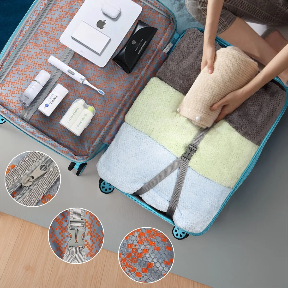 NEW YORK XPRESS 3PCS Luggage Set (20"/24"/28") Hardshell Expandable Suitcase with 4 Double Spinner Wheels, Lightweight Hardside ABS Luggage, Travel Suitcase Set for Women & Men