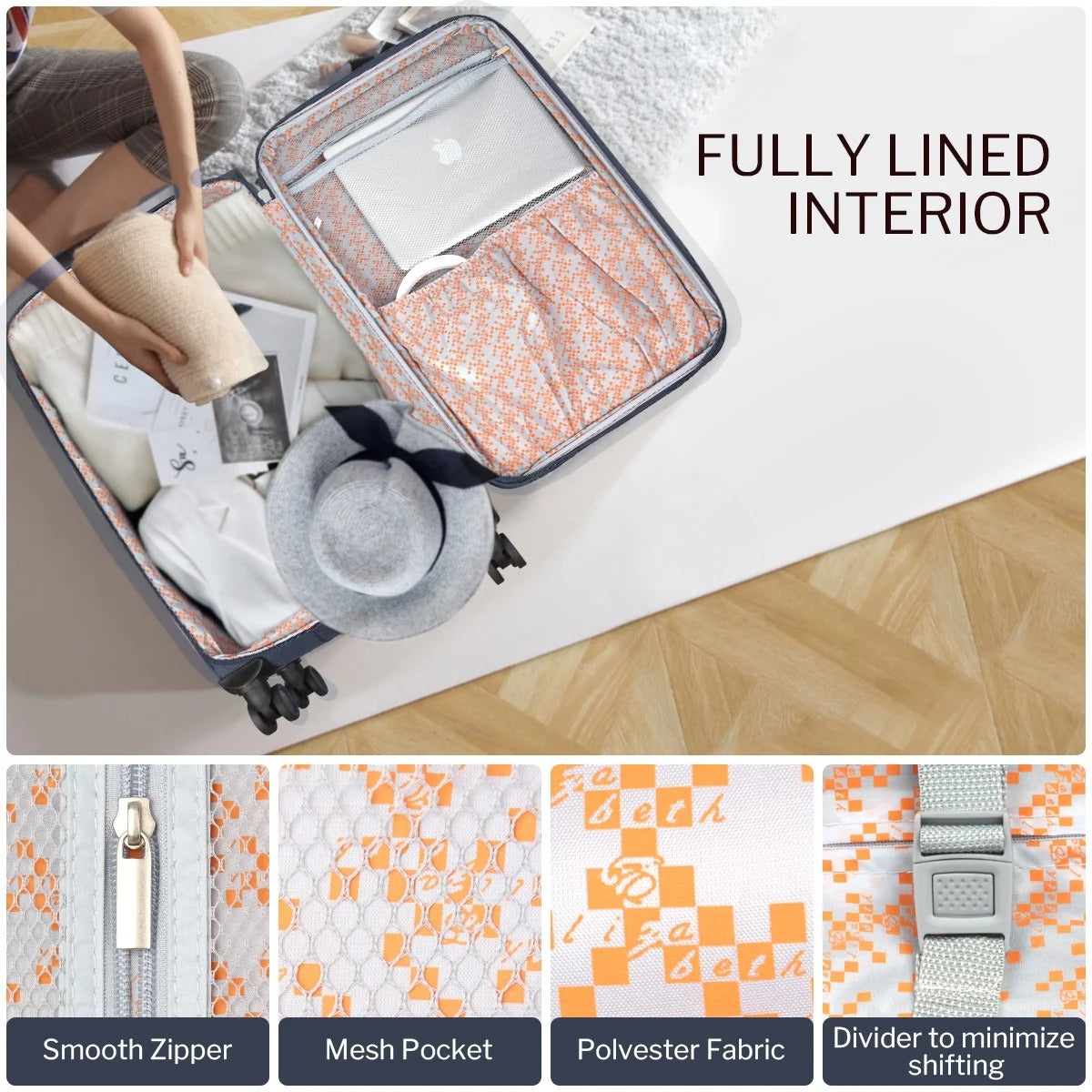 NEW YORK XPRESS 3PCS Soft side Luggage Sets Expandable Luggage with TSA Lock, Lightweight Spinning Wheels Suitcase Set(20/26/30) Trolley Bags for Travel, Going Abroad, Family Trips