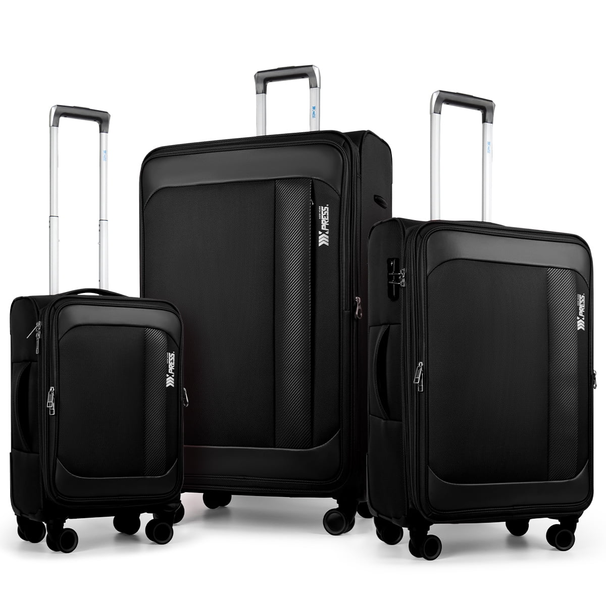 NEW YORK XPRESS 3PCS Soft side Luggage Sets Expandable Luggage with TSA Lock, Lightweight Spinning Wheels Suitcase Set(20/26/30) Trolley Bags for Travel, Going Abroad, Family Trips