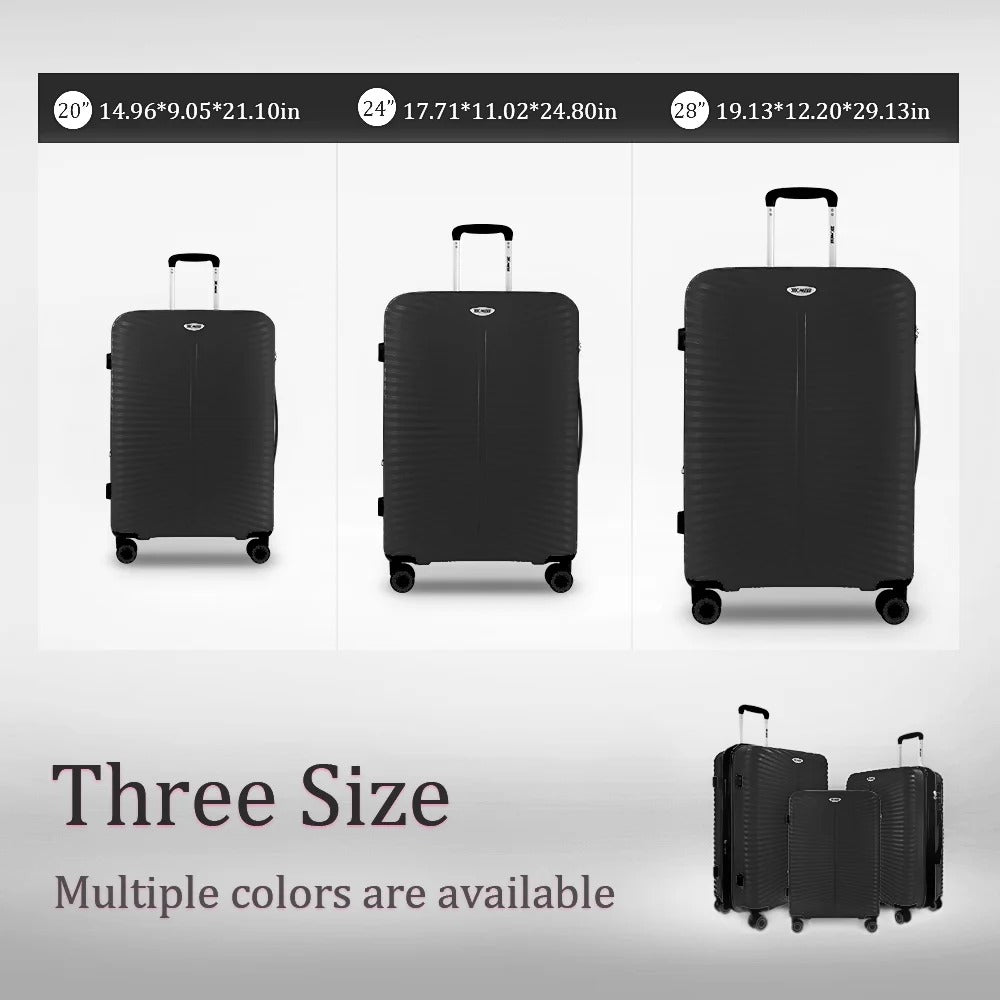 NEW YORK XPRESS Luggage Sets 3 Piece Hard side Expandable Luggage Sets with Spinner Wheels,Lightweight Hard Shell Travel Suitcase for Going Abroad,Family Trips (20/24/28in)