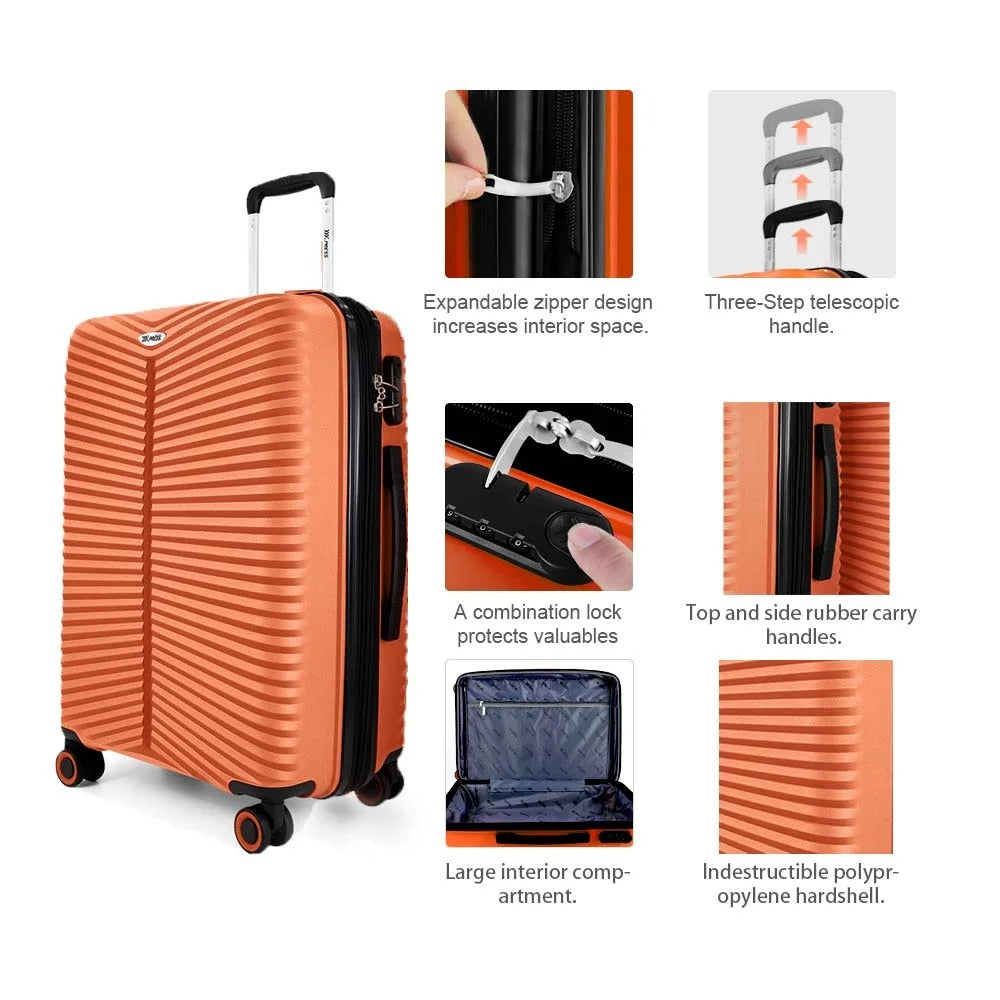 NEW YORK XPRESS Luggage Sets 3 Piece Hard side Expandable Luggage Sets with Spinner Wheels,Lightweight Hard Shell Travel Suitcase for Going Abroad,Family Trips (20/24/28in)