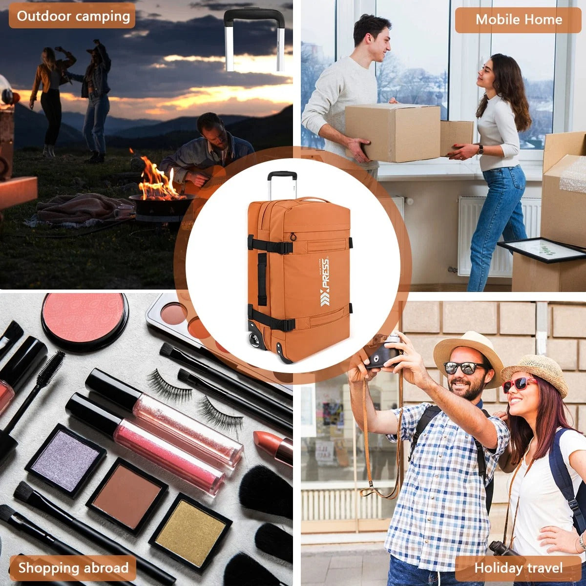 NEW YORK XPRESS 3PCS Soft side Roller Luggage Set, Waterproof Rolling Suitcase, Wheeled Travel Duffel Luggage for All Trip & Adventure,20in+26in+30in