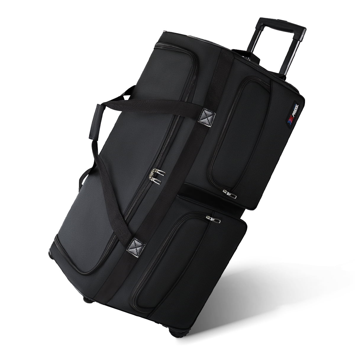 New York XPress Rolling Duffel Bag with Wheels, Wheeled Duffle Bag Luggage with Retractable Handle, Foldable Travel Bag Large for Women & Men