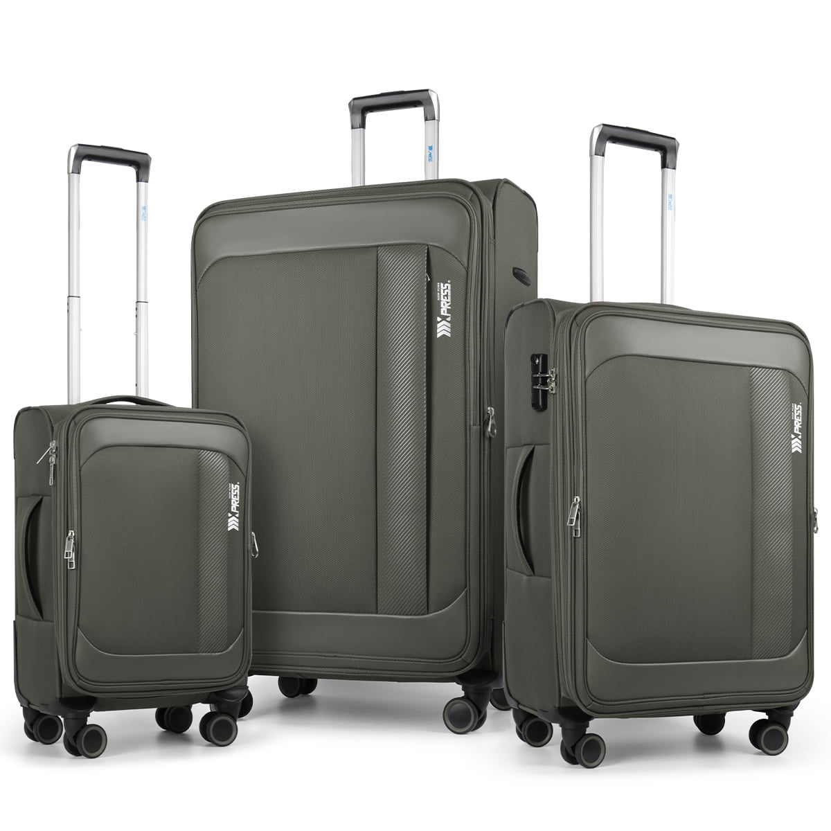 NEW YORK XPRESS 3PCS Soft side Luggage Sets Expandable Luggage with TSA Lock, Lightweight Spinning Wheels Suitcase Set(20/26/30) Trolley Bags for Travel, Going Abroad, Family Trips