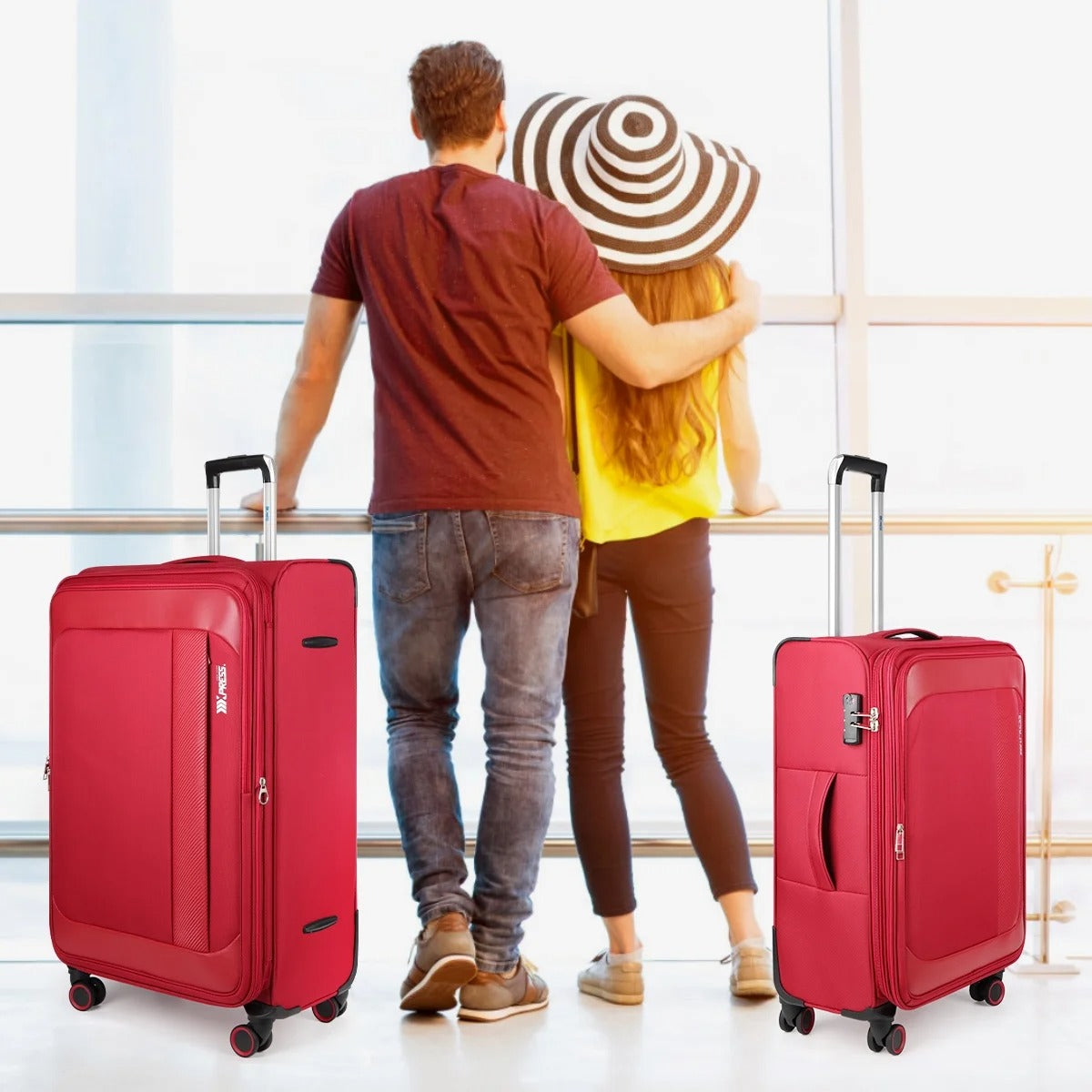 NEW YORK XPRESS 3PCS Soft side Luggage Sets Expandable Luggage with TSA Lock, Lightweight Spinning Wheels Suitcase Set(20/26/30) Trolley Bags for Travel, Going Abroad, Family Trips