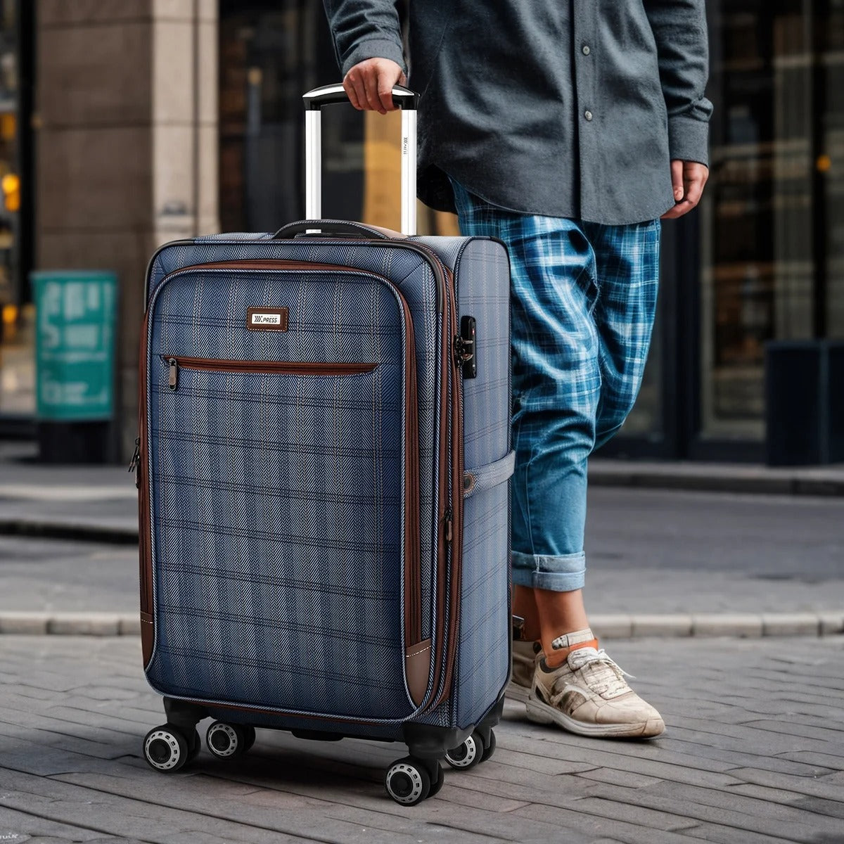 NEW YORK XPRESS 3 Piece Luggage Sets, Lightweight Expandable Soft side Luggage with Spinner Wheels, Large Travel Suitcase w/TSA Lock,20"Carry on Luggage,26"Checked Luggage and 30"Checked Luggage