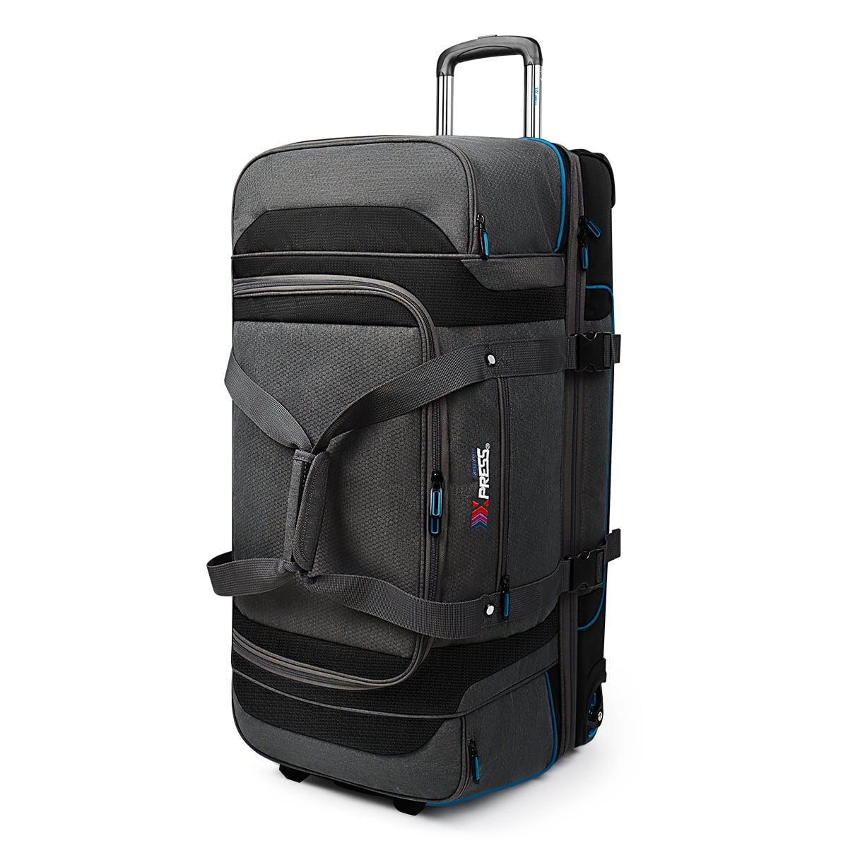 30" Wheeled Rolling Duffle Bag,Rolling Drop Bottom Duffel Bag with Multi- Pocket,Tear-Resistant Trolley Travel Bag,Luggage Duffel Bag for Men Women