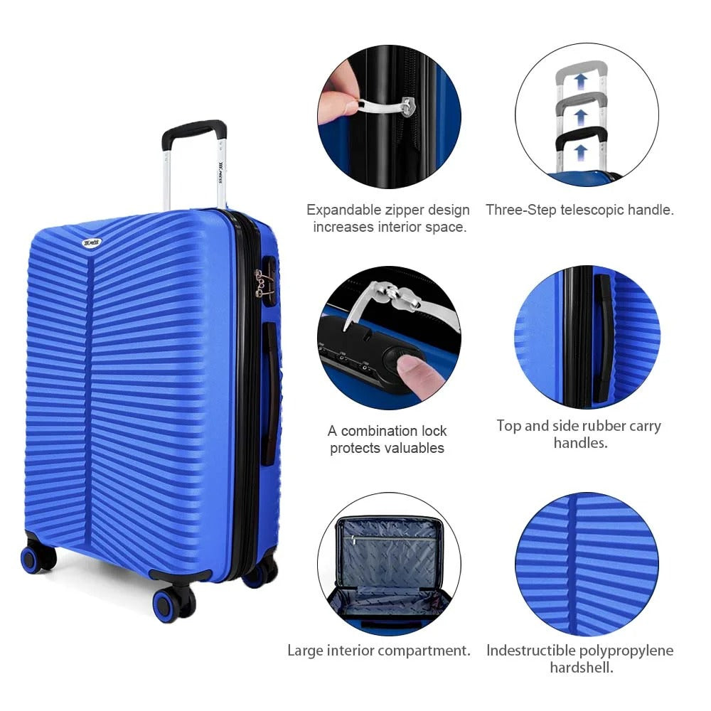 NEW YORK XPRESS Luggage Sets 3 Piece Hard side Expandable Luggage Sets with Spinner Wheels,Lightweight Hard Shell Travel Suitcase for Going Abroad,Family Trips (20/24/28in)