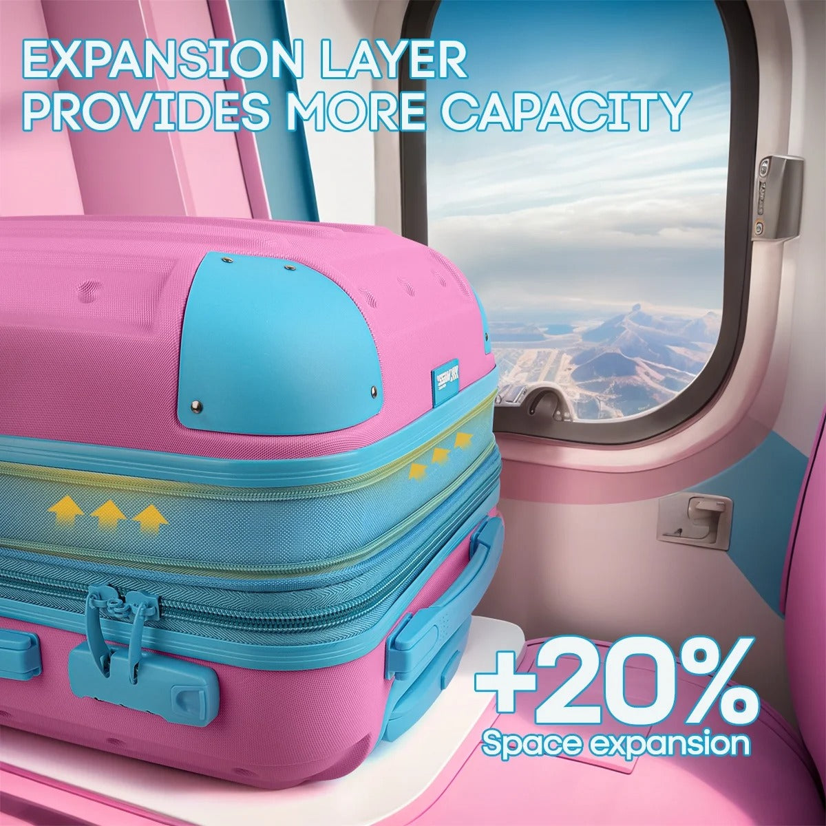 NEW YORK XPRESS 3PCS Luggage Set (20"/24"/28") Hardshell Expandable Suitcase with 4 Double Spinner Wheels, Lightweight Hardside ABS Luggage, Travel Suitcase Set for Women & Men