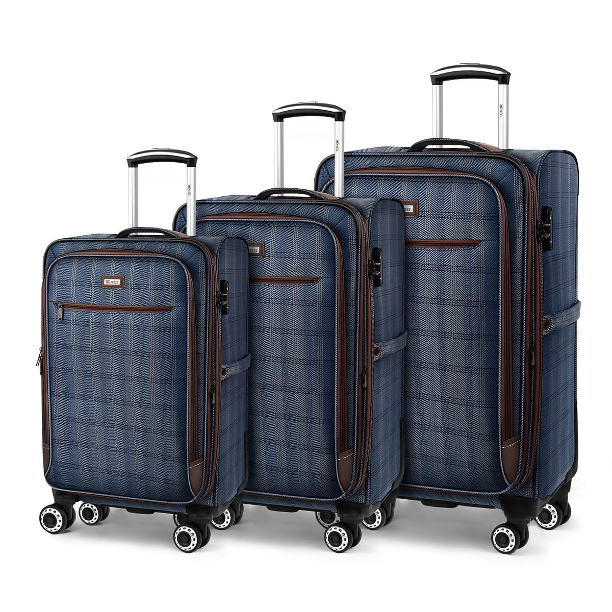 NEW YORK XPRESS 3 Piece Luggage Sets, Lightweight Expandable Soft side Luggage with Spinner Wheels, Large Travel Suitcase w/TSA Lock,20"Carry on Luggage,26"Checked Luggage and 30"Checked Luggage