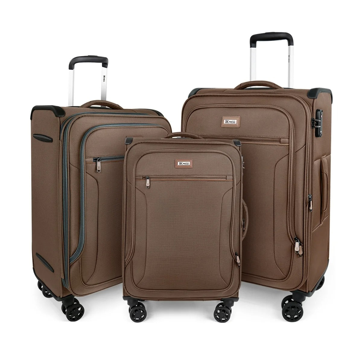 NEW YORK XPRESS 3 Piece Luggage Sets Expandable Softside Luggage Sets with Spinner Wheels and TSA Lock,Lightweight Travel Suitcase Set (20"/26"/28")