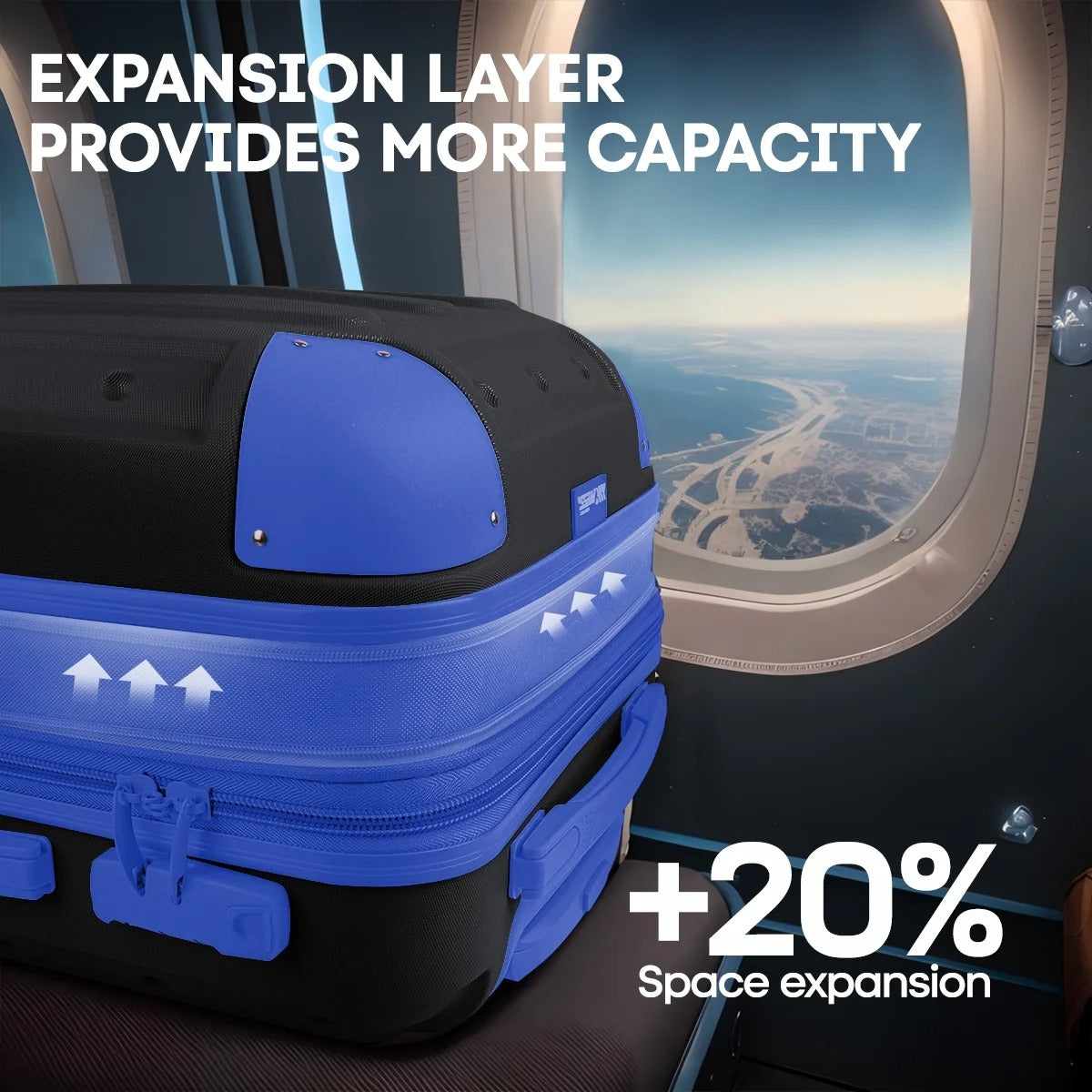 NEW YORK XPRESS 3PCS Luggage Set (20"/24"/28") Hardshell Expandable Suitcase with 4 Double Spinner Wheels, Lightweight Hardside ABS Luggage, Travel Suitcase Set for Women & Men