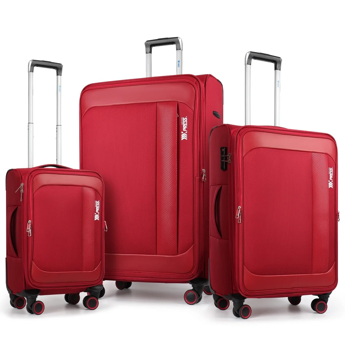 NEW YORK XPRESS 3PCS Soft side Luggage Sets Expandable Luggage with TSA Lock, Lightweight Spinning Wheels Suitcase Set(20/26/30) Trolley Bags for Travel, Going Abroad, Family Trips