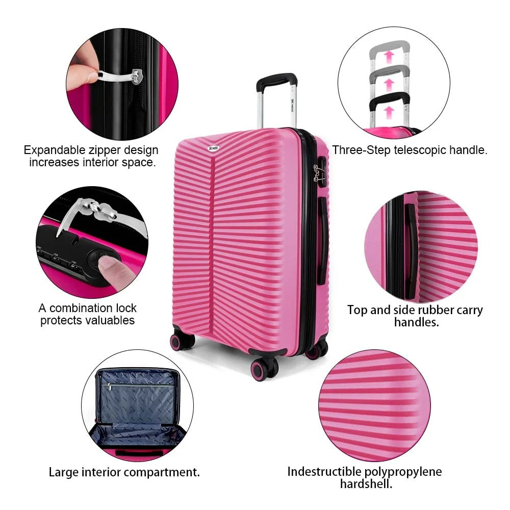 NEW YORK XPRESS Luggage Sets 3 Piece Hard side Expandable Luggage Sets with Spinner Wheels,Lightweight Hard Shell Travel Suitcase for Going Abroad,Family Trips (20/24/28in)