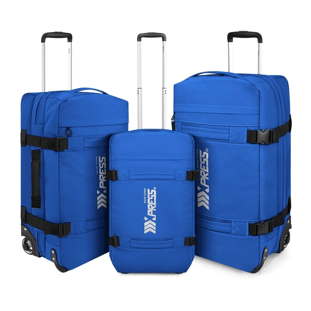 NEW YORK XPRESS 3PCS Soft side Roller Luggage Set, Waterproof Rolling Suitcase, Wheeled Travel Duffel Luggage for All Trip & Adventure,20in+26in+30in