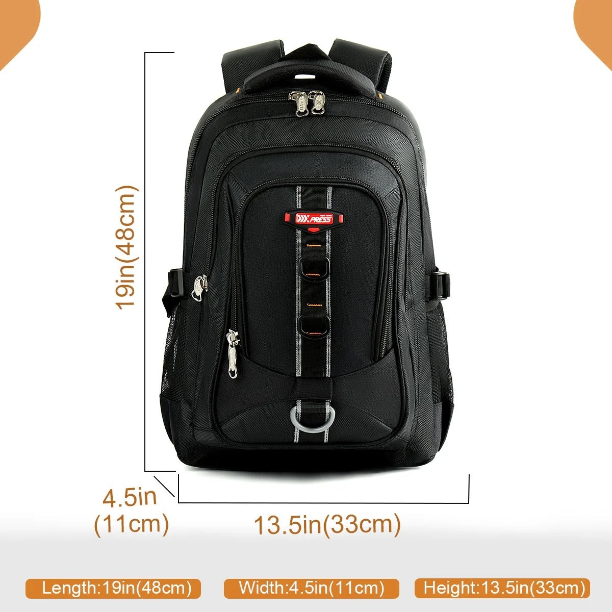 NEW YORK XPRESS Travel Backpack for Men Women, Lightweight Waterproof Multifunctional Daypack Backpack with Multiple Pockets for Daily Work Camping Hiking