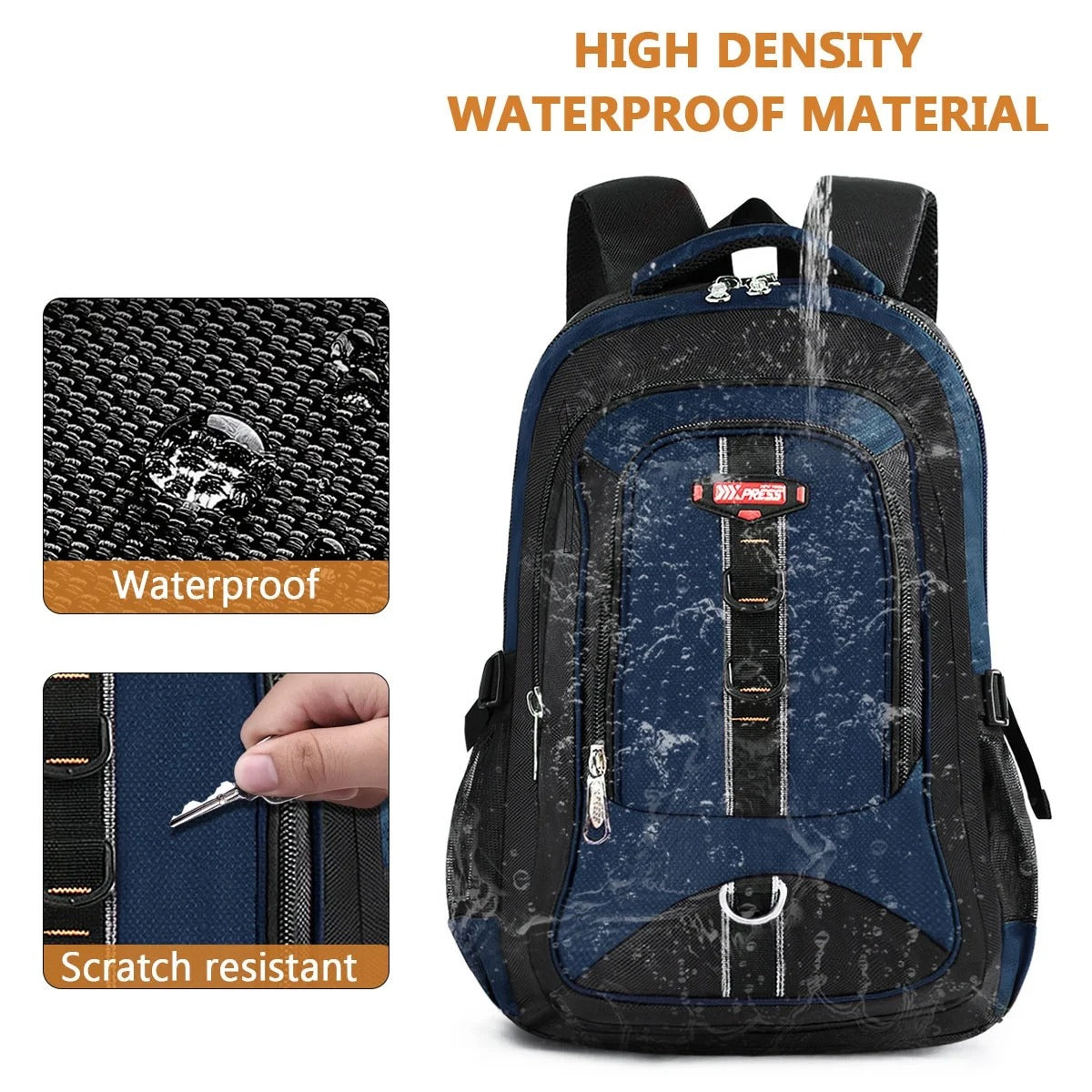 NEW YORK XPRESS Travel Backpack for Men Women, Lightweight Waterproof Multifunctional Daypack Backpack with Multiple Pockets for Daily Work Camping Hiking