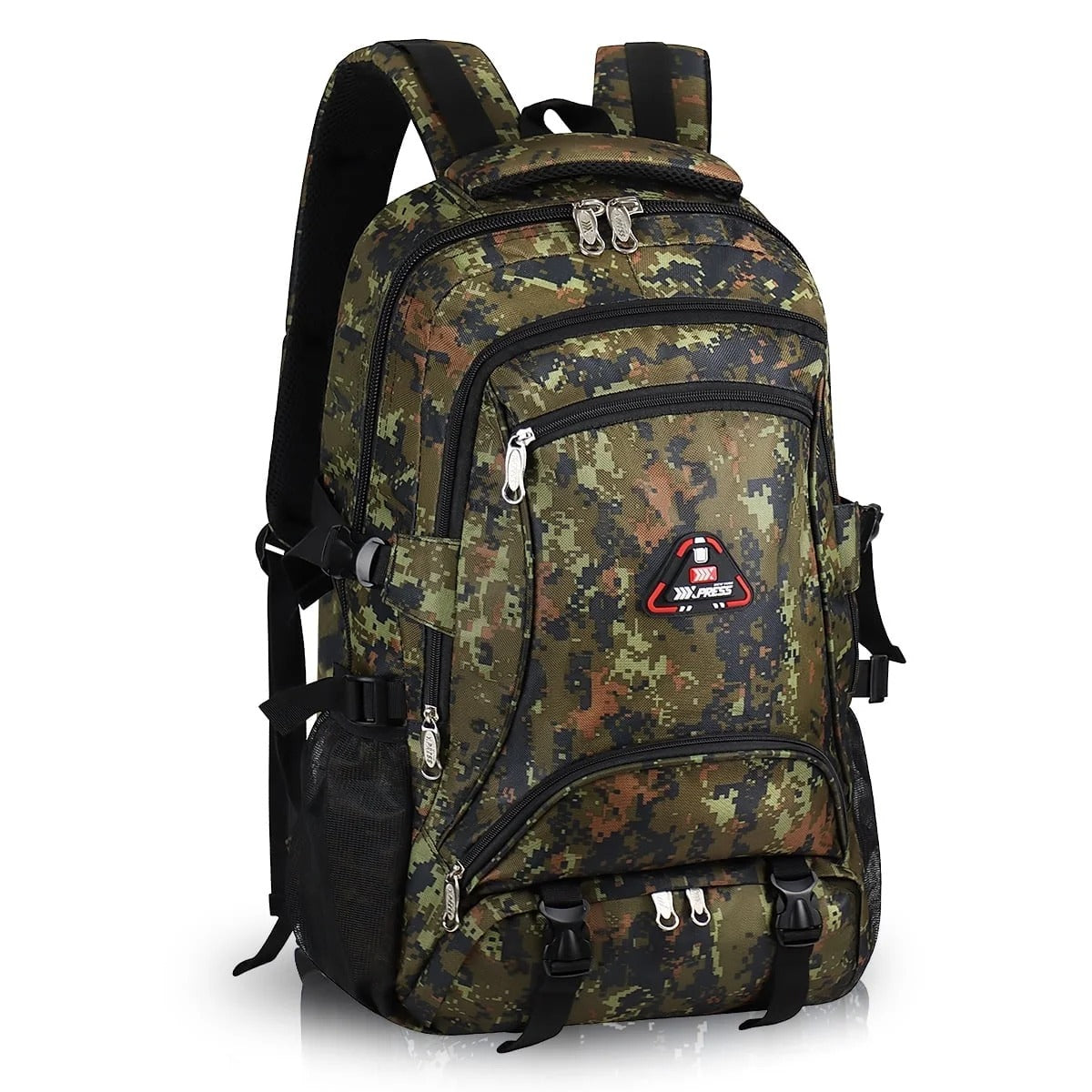 NEW YORK XPRESS 40L Camping Hiking Backpack for Men Women,Large Water-Resistant Camo Backpack with Adjustable Strap & Waist Buckle,Lightweight Carry on Travel Backpack Flight Approved