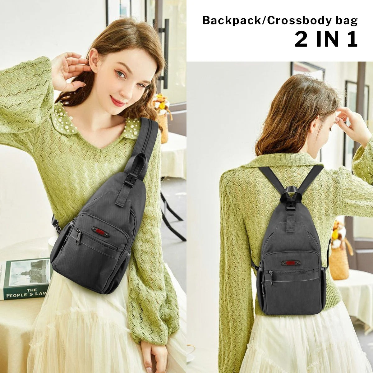 NEW YORK XPRESS BP-8610 Sling Bags, Waterproof Crossbody Single  or Double Shoulder 16"