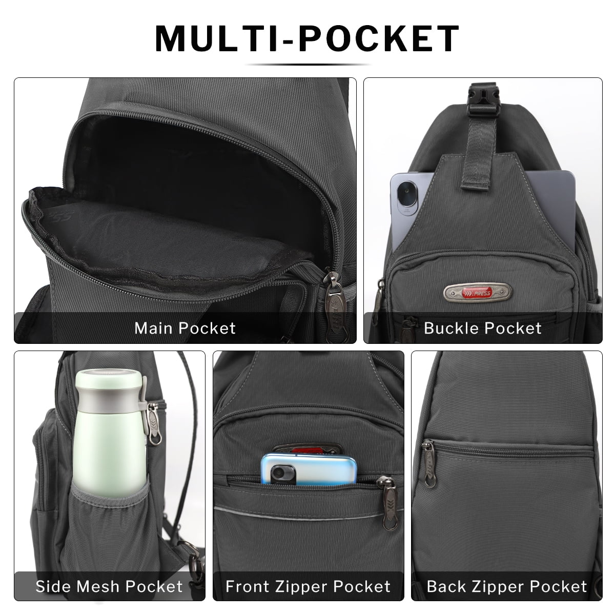 NEW YORK XPRESS BP-8610 Sling Bags, Waterproof Crossbody Single  or Double Shoulder 16"