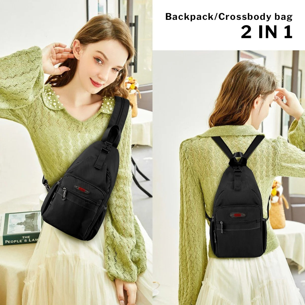 NEW YORK XPRESS BP-8610 Sling Bags, Waterproof Crossbody Single  or Double Shoulder 16"