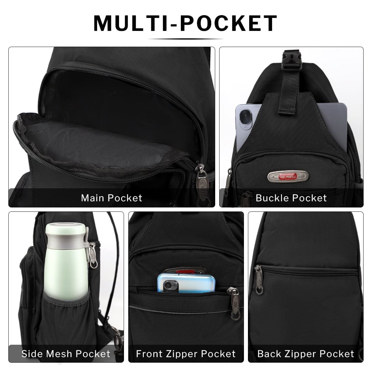 NEW YORK XPRESS BP-8610 Sling Bags, Waterproof Crossbody Single  or Double Shoulder 16"