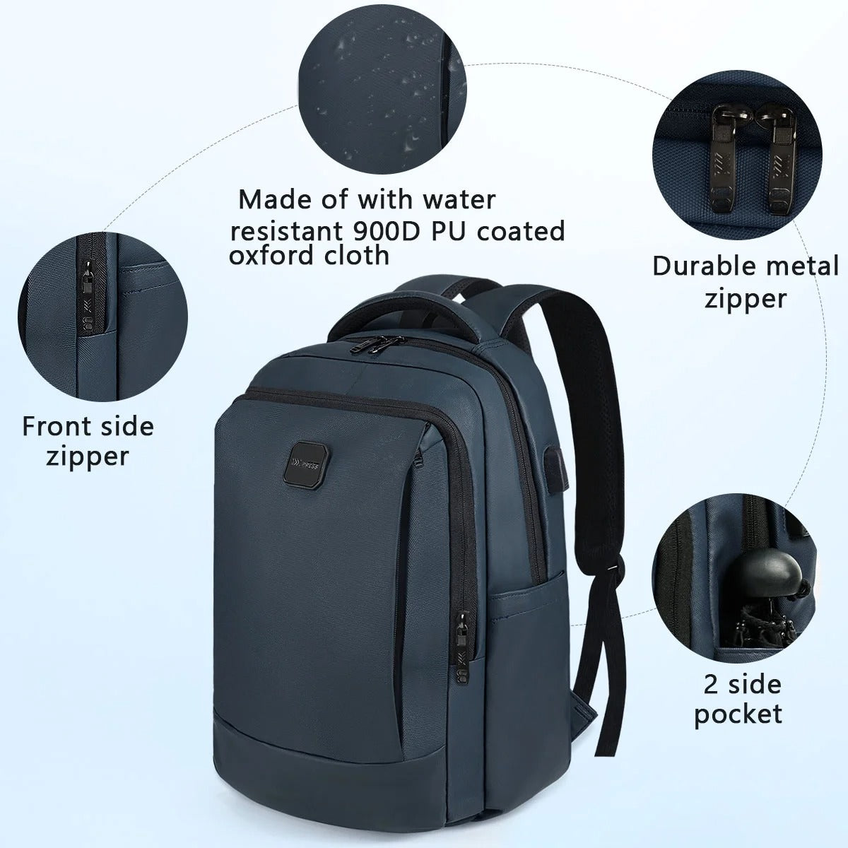 NEW YORK XPRESS Travel Backpack, Waterproof Laptop Backpack With USB Charger Port, 18inch College Computer Backpack Carry On Business Backpack for Men & Women