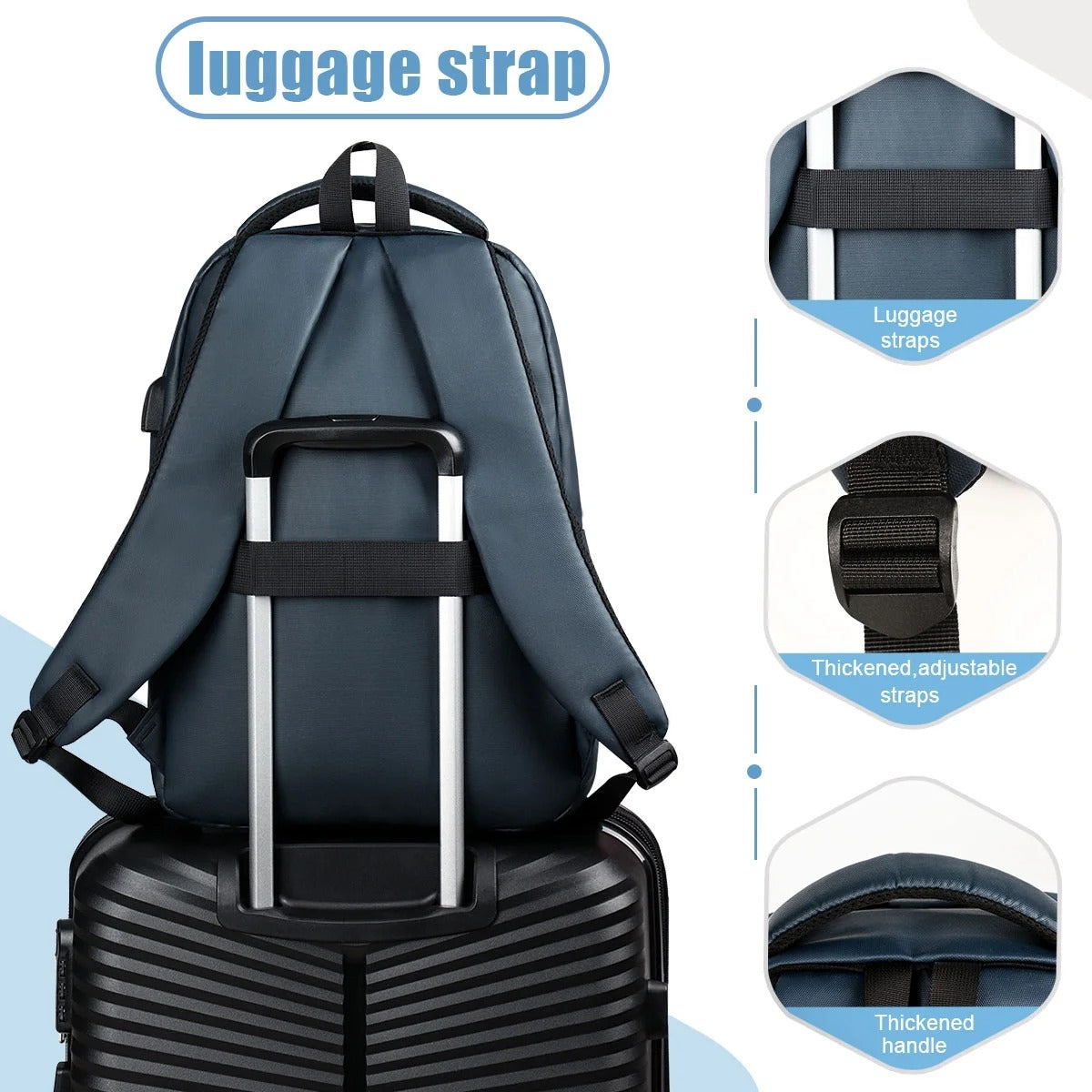 NEW YORK XPRESS Travel Backpack, Waterproof Laptop Backpack With USB Charger Port, 18inch College Computer Backpack Carry On Business Backpack for Men & Women